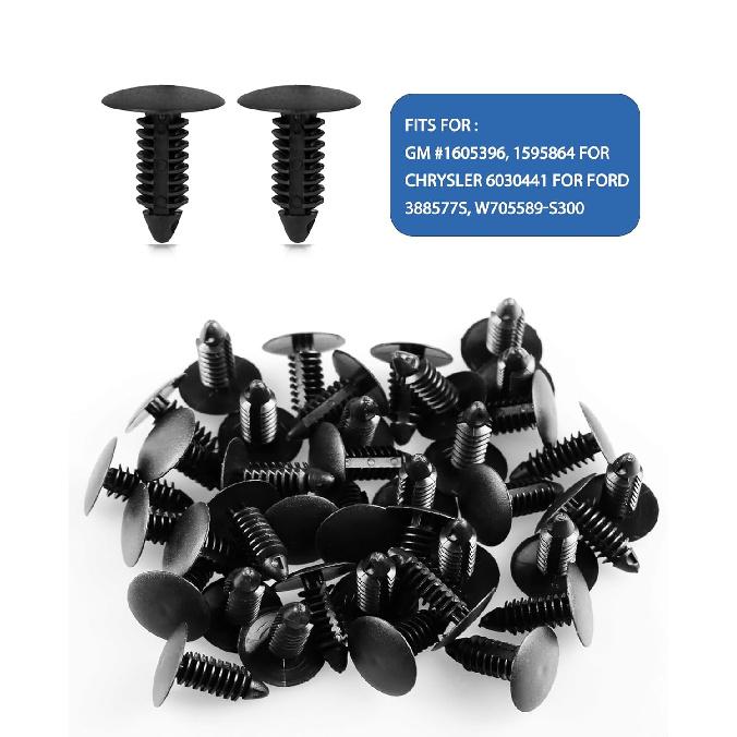 Xislet 120Pcs M4.2 Universal Fender Liner Engine Splash Shield Hex Head Screw & U Nut Kit Nylon Bumper Fastener Retainer Plastic Clips Compatible