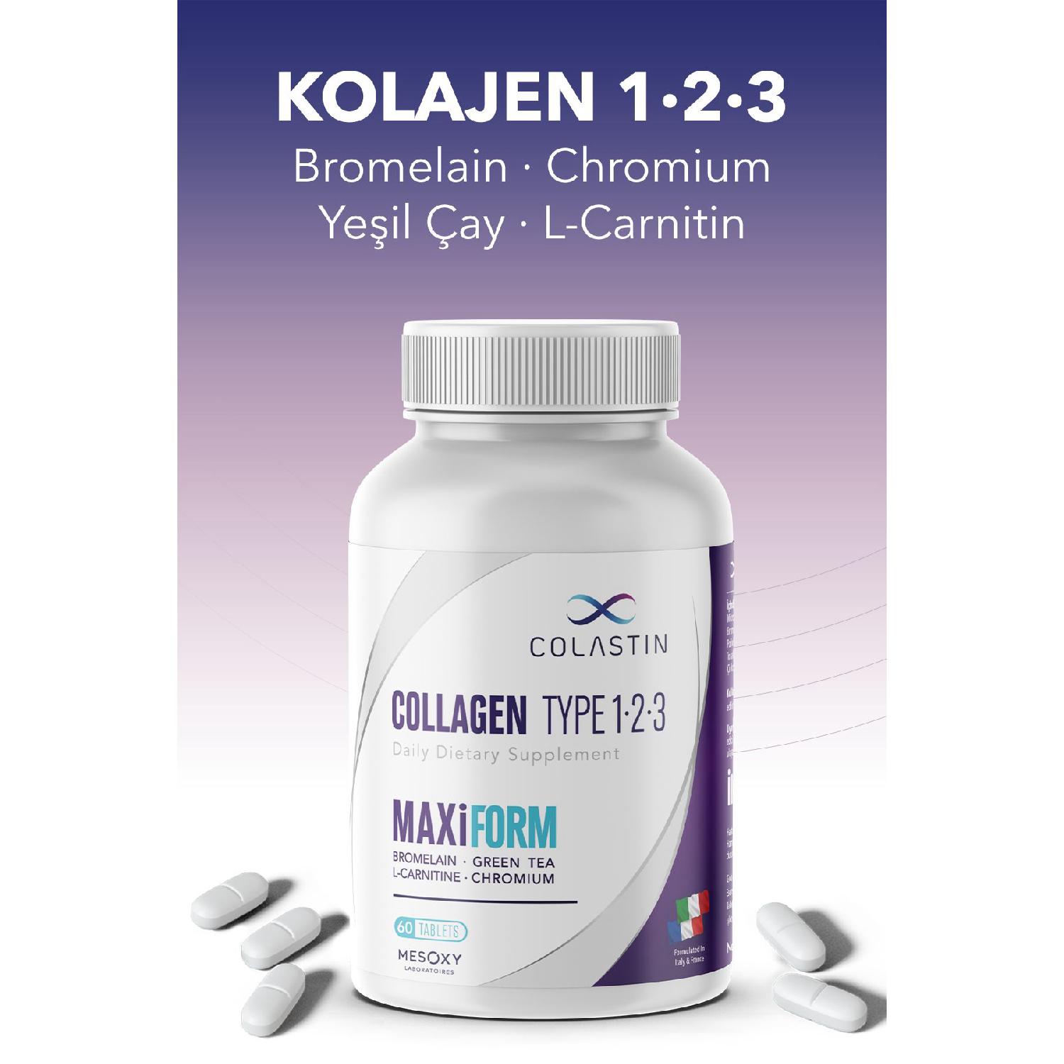 

Collagen 1-2-3 Maxiform 60 Tablets, Skin, Body, Diet And Form Now In One Bottle