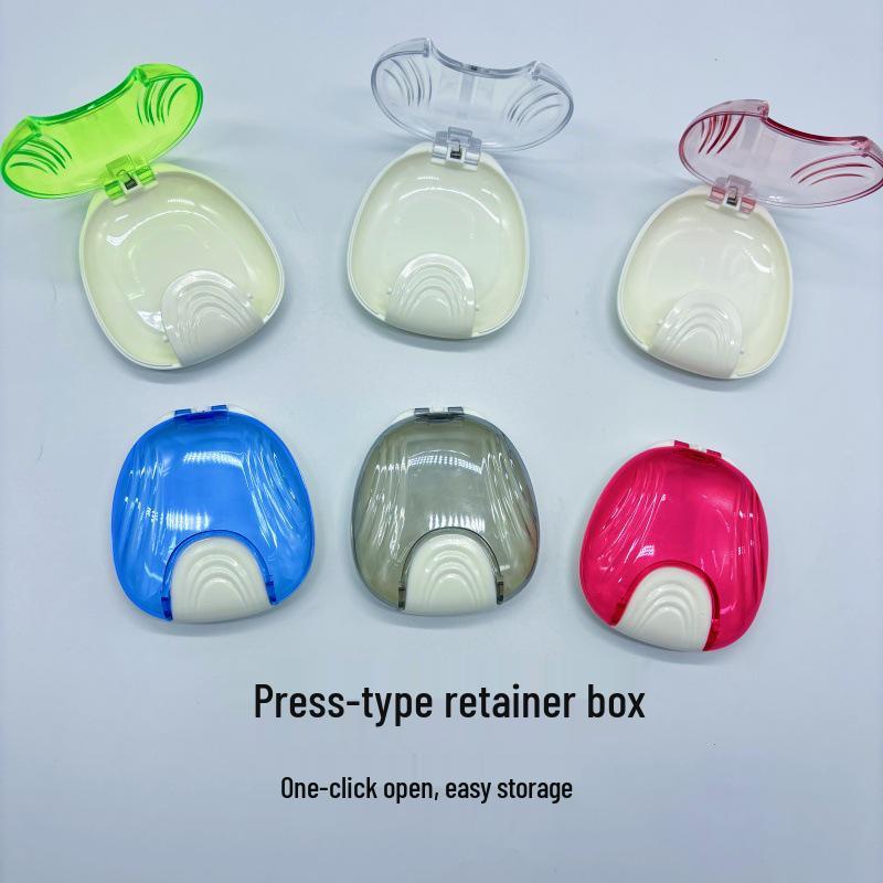 Denture and Retainer Storage Box - Frosted Translucent, Clear Aligner Holder