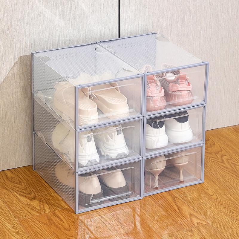 Transparent Dustproof Shoe Storage Box with Moistureproof Shoe Rack for Home