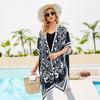 Ethnic Style Spring and Summer Long Chiffon Black and Red Two-color Play Sunscreen Blouse Comfortable High Quality Unique Personalized Clothes