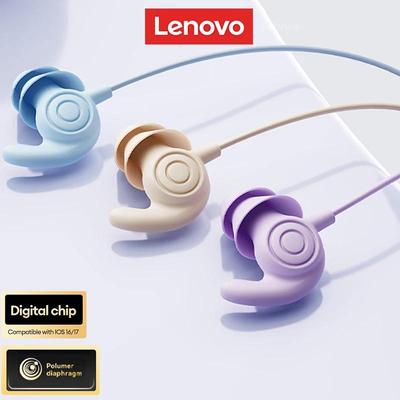 Original Lenovo YF40 Sleep Earphones 3.5mm/Type-C Hifi Wired Headphone Silicone In-ear Earbuds Stereo Double Noise Reduction Headset With Mic