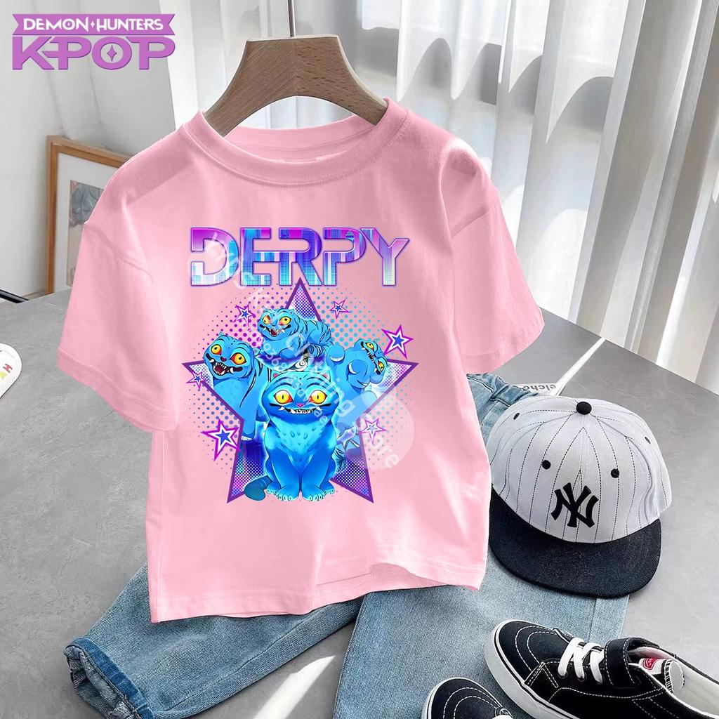 KPop Demon Hunters Kids Clothes 2025 Hot Anime Cotton T-shirt Harajuku Girls Casual Shirt Gift Fashion Movie Toddler T Shirts