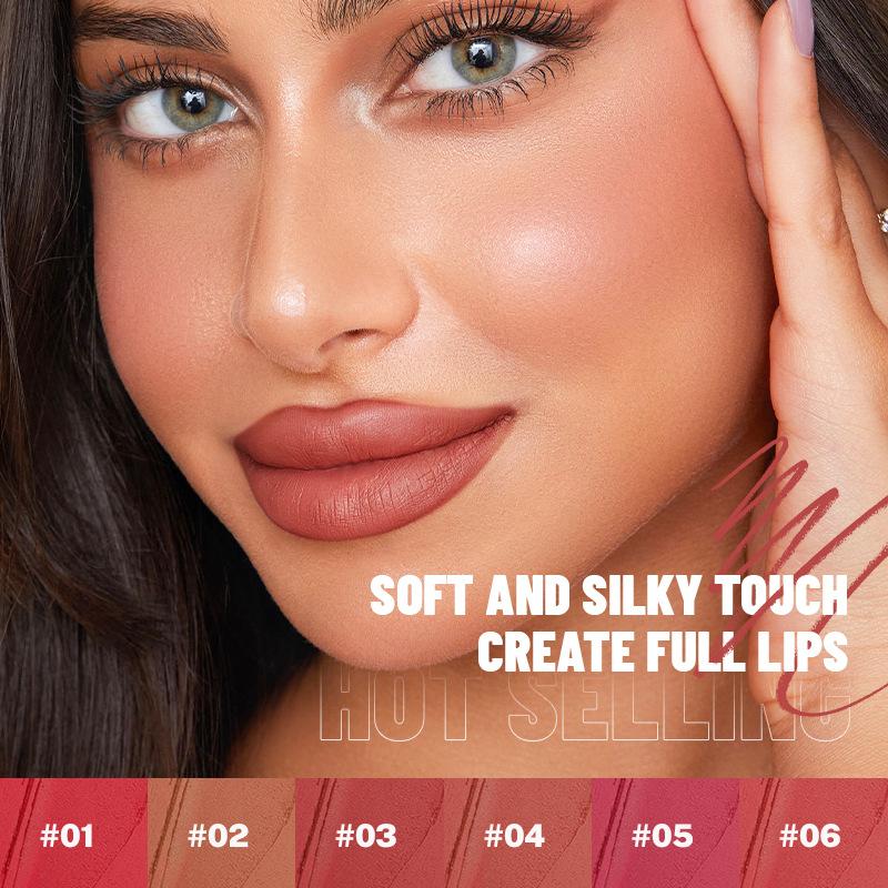 Double-headed Fine Slim Lip Pencil with A Brush Waterproof Easy To Color Matte Long-lasting Waterproof Non Stick Cup Pigment Sexy Lip Cosmetics