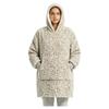 Thick Flannel Wearable Blanket Hoodie, Pullover Hooded Blanket Sweatshirt for Cozy Warm Lounging