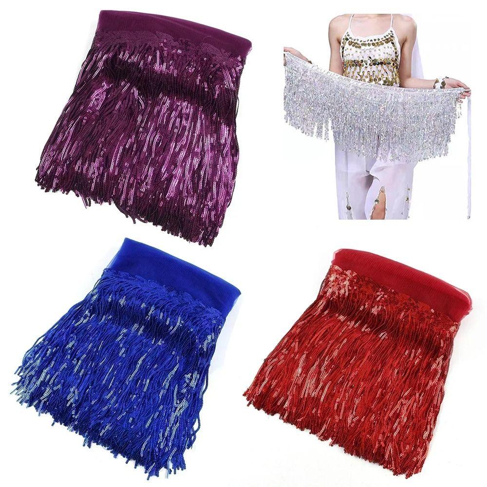 10 Yards Sequins Material Lace Ribbon 20cm Width Glitter Tassels Party Decoration