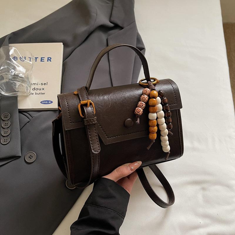 

High-value small bag women s winter new fashion retro crossbody bag casual handbag small square bag темно-коричневого кольору