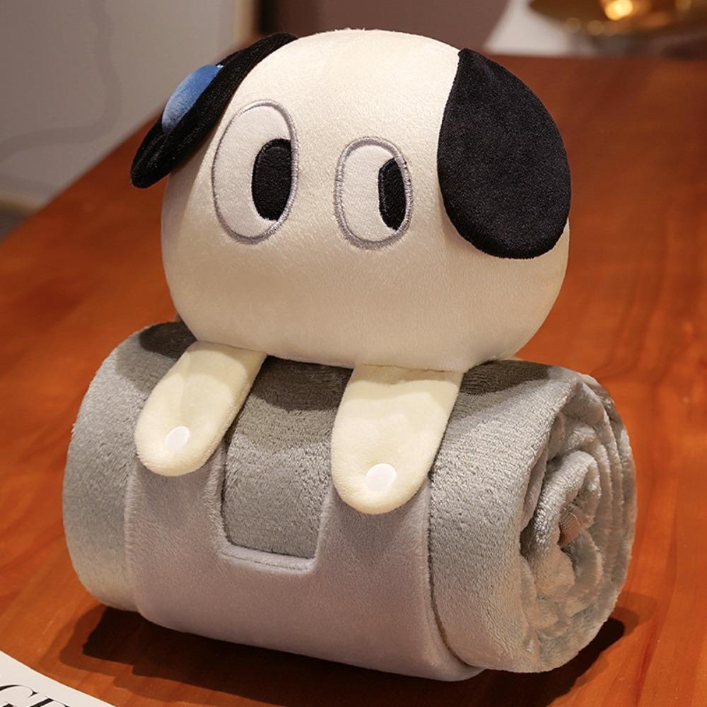 3-in-1 Shawl Blanket Pillow Animal Shape Multifunctional Warm Blanket Folding Storage Flannel Air Conditioning Blanket