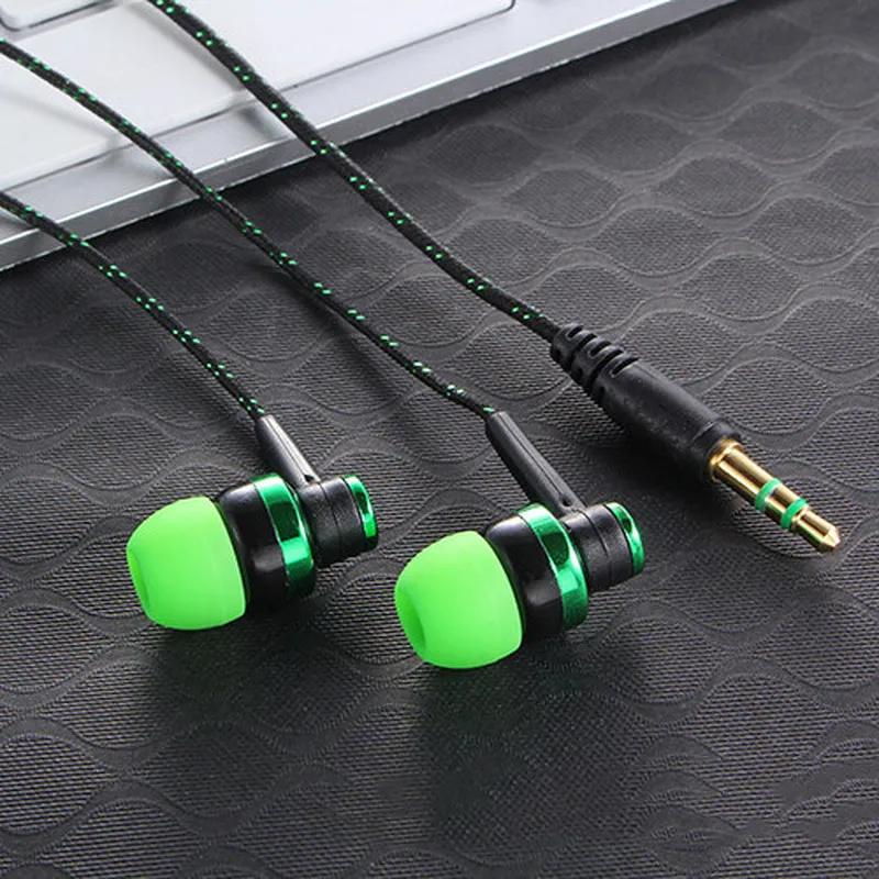 1 écouteur filaire stéréo intra-auriculaire 3,5 mm en nylon tissé, câble pour écouteurs, casque pour ordinateur portable, smartphone, cadeaux