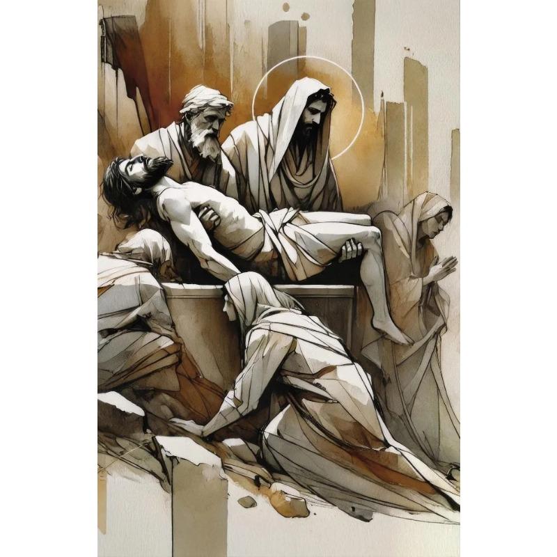 Jesus Carry The Cross Posters and Prints Canvas Printing Vintage Christian Wall Art Picture for Living Room Home Decor Gifts
