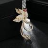 Niche High-end Feeling Phoenix Crystal Pearl Brooch Luxury Temperament High-end Chinese Style Corsage Suit Pin Female Tide