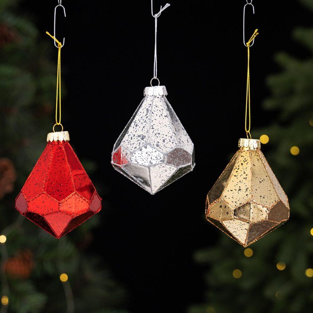 Red Gold Silver Christmas Baubles Plastic Material Hanging Ornaments New Christmas Balls Xmas Tree