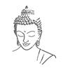 Ki-Sign - Transfert thermocollant clou et strass Bouddha Profil 25x19 cm