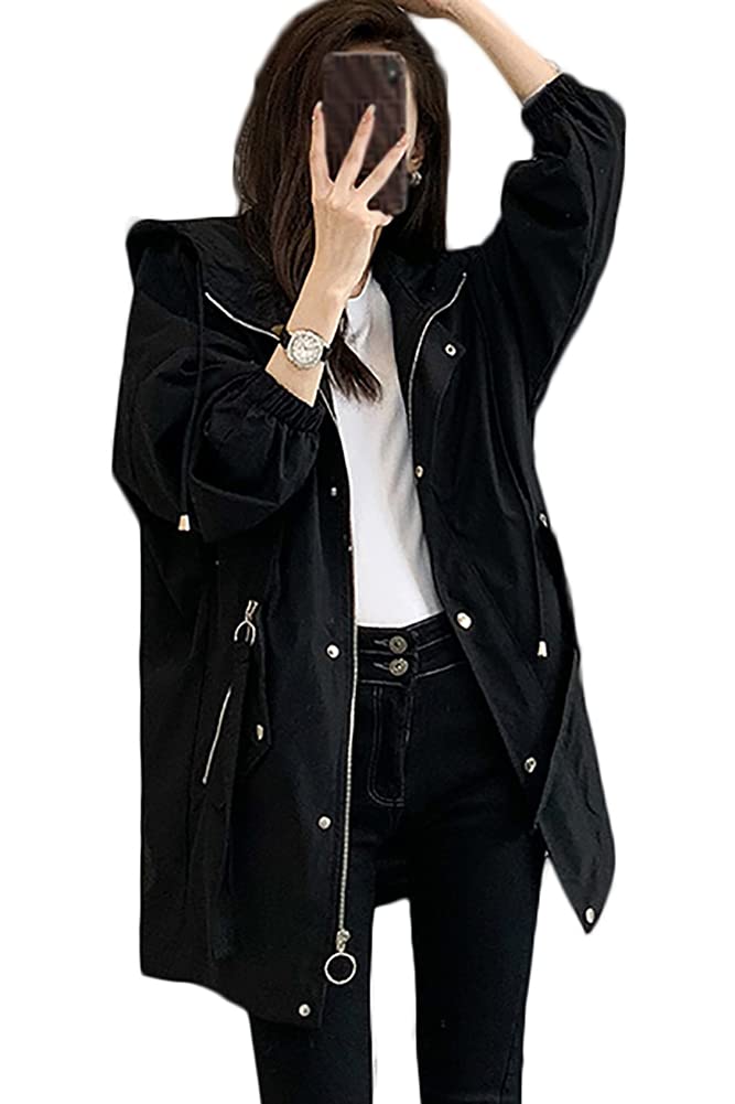 [Chubikime] Женский тренч с капюшоном на молнии, средней длины, весенний плащ для осени и весны