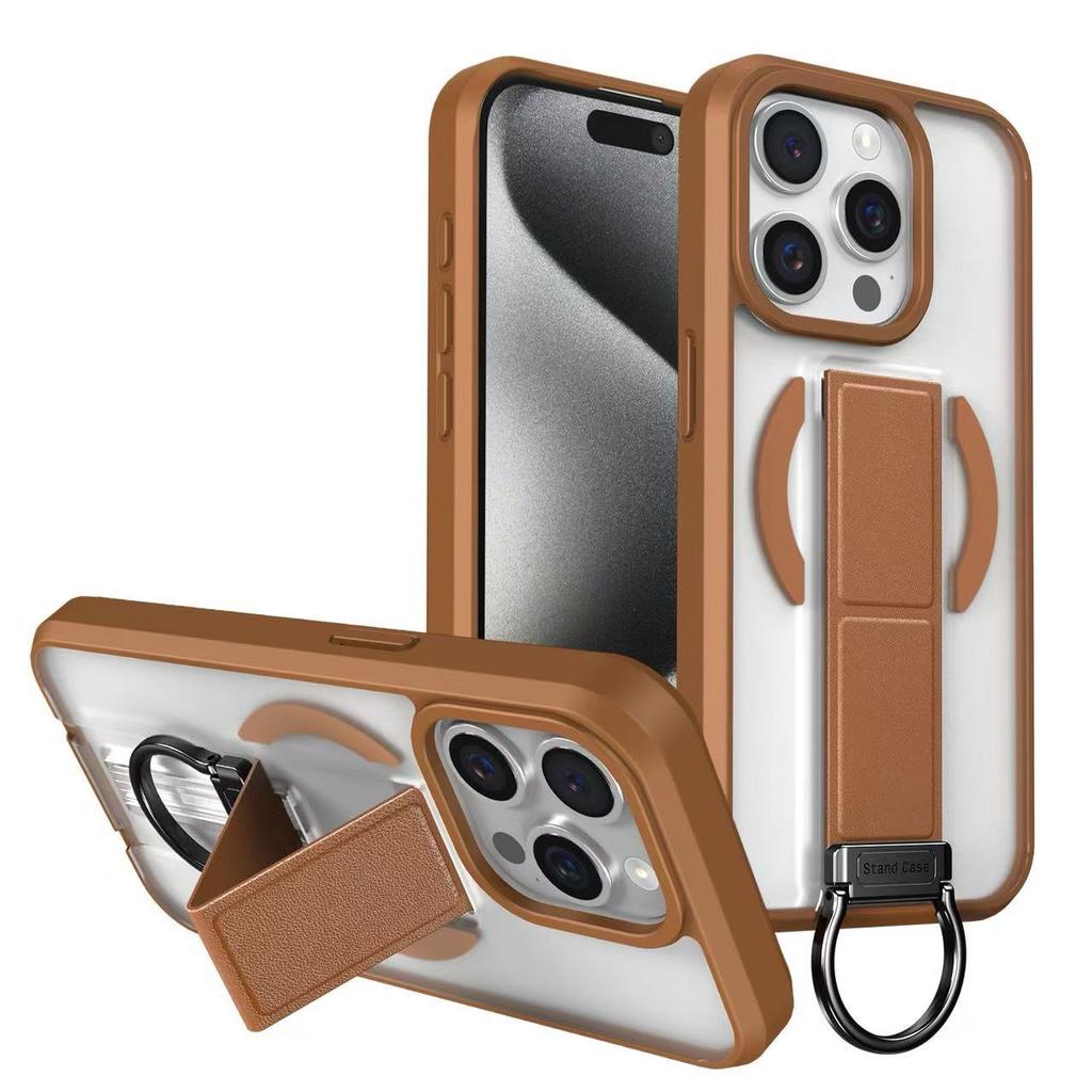 Applicable iPhone17ProMax Skin Sense Magnetic Mobile Phone Case 16Pro Folding Bracket 15 Frosted 14 Protective Case