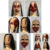 Scary Halloween Ghost Latex Horror Mask Cosplay Props Rotten Face Headgear