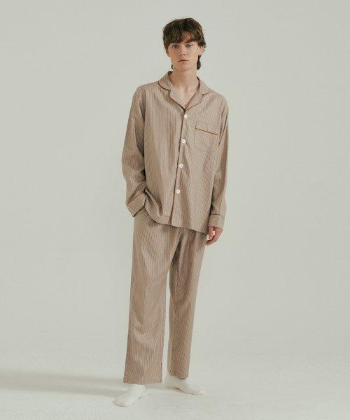 [JO'S LOUNGE] Warm Modal Men's Caramel Pajama Set [Shipped from Korea] 100% Authentic