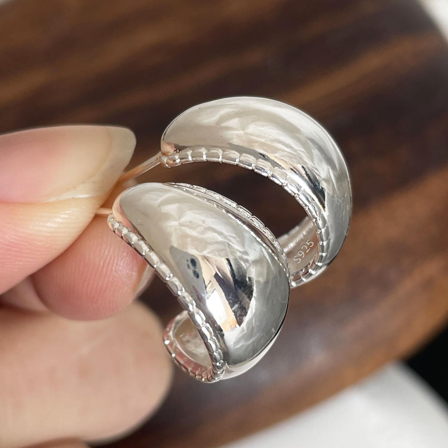

925 Sterling Silver Earrings For Women Trendy Simple Round Lace Earring Jewelry Prevent Allergy Party Christmas Accessories