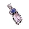 Natural Pink Amethyst,Kyanite 925 Solid Sterling Silver Gift Pendant 1.25" t6B05