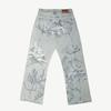 STREETRICH Y2k Retro Luźne Dżinsy Modne Wzór Kupidyna Anioła Męskie Damskie Spodnie Amerykański Hip Hop Streetwear Unisex Codzienne Jeansy o Prostych Nogawkach