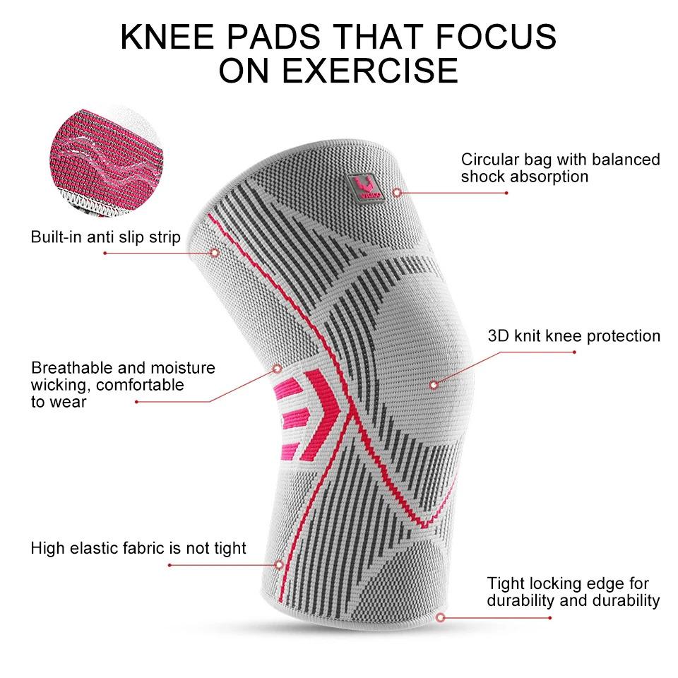 1Pcs Outdoor Sports Knee Pads Thin High-Elastic Knitting Mountain Climbing Hiking Anti-Slip Meniscus Injury Prevention Men Women