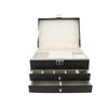 Jewelry   Box 3 Layers PU Leather Jewelry Storage   for Ear    Necklace Bracelets Lockable with Key