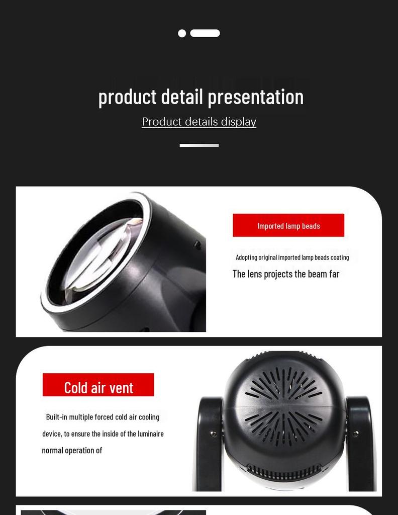 200W LED Thunder Cannon Moving Head Light - Colorful Rotating Beam for KTV Performance