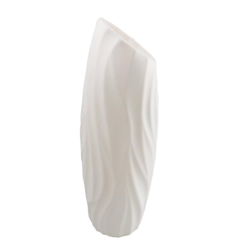 Nordic Style Round Plastic Vase - Fashionable, Simple, Anti-Fall Porcelain Imitation for Home Decoration and Flower Arrangements.