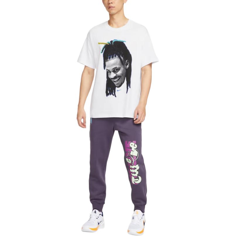 Nike Swoosh Ja Head Loose Ja Morant Fashion Comfortable Soft Skin-Friendly Short Sleeve T-Shirt Men Tops HJ3429-100