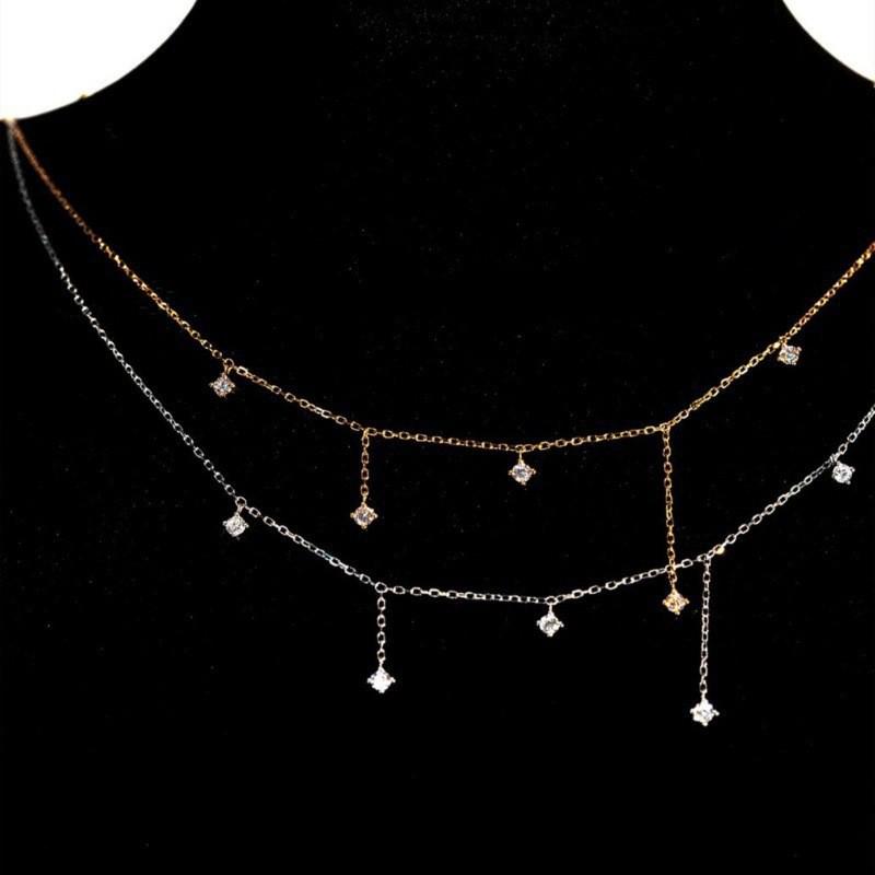 Trendy Shiny Bead Clavicle Necklace for Women - Cool Niche Design
