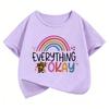 Everything Will Be Ok Rainbow Design Print T Shirts Sweet Kids Childrens Tshirt Boys Girls Summer Spring Casual Top Tee Shirt
