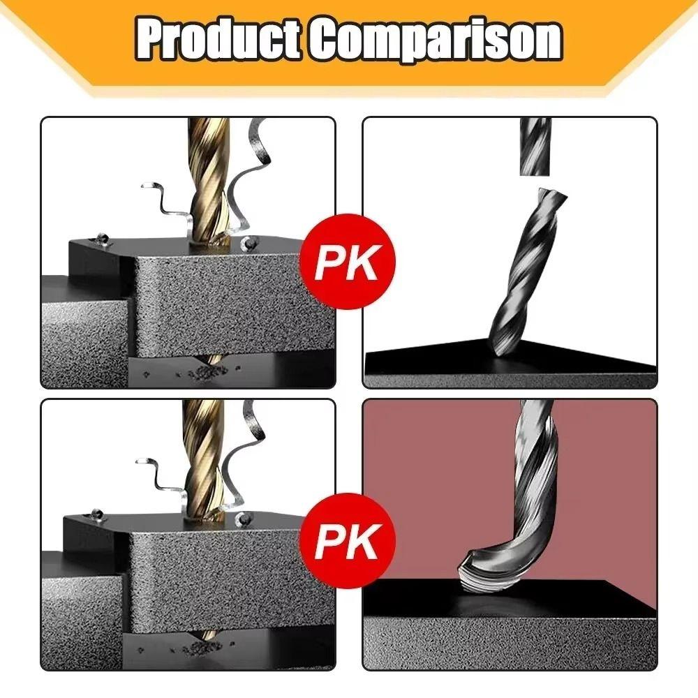 50Pcs Ti-plated Straight Shank Drill Universal Titanium Coated Drill Bits Durable Twist Drill Bit
