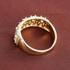 Luxury Double-Breasted Simulated Emerald Zircon Ring - Fashionable Pure Copper Women's Index Finger Accessory