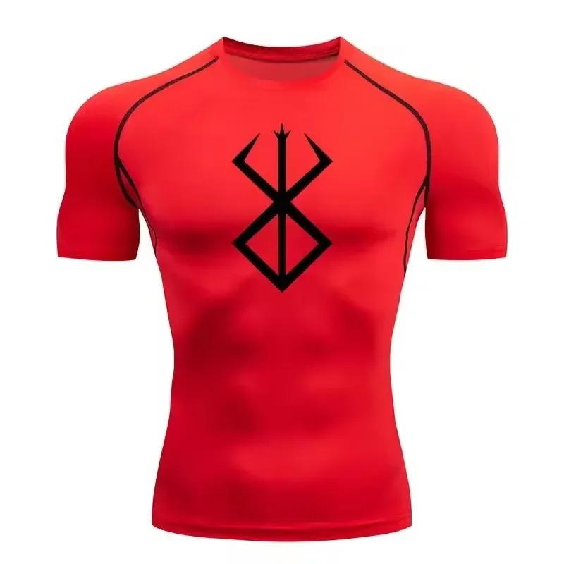 Compression T-shirt for Men Elastic Tight Workout Sportswear Short-sleeved High Elasticity Gym Bodybuilding Quick-drying Sweatshirt Top