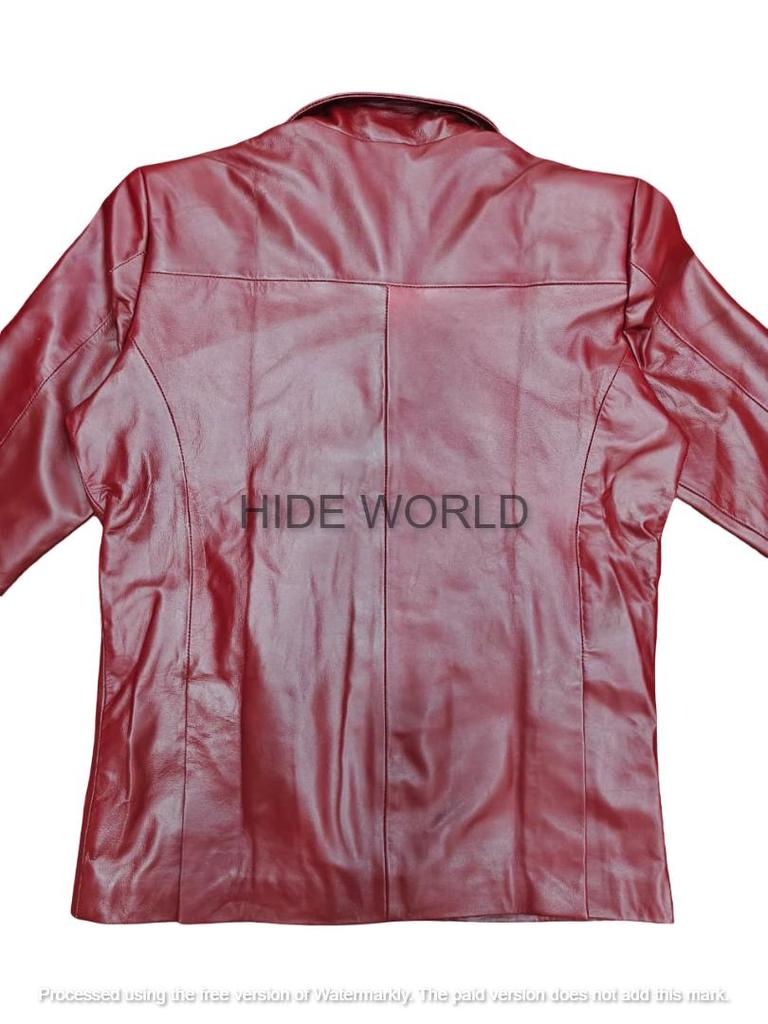 Blazer en cuir d'agneau souple véritable pour homme, manteau rouge, fait à la main, design élégant et formel