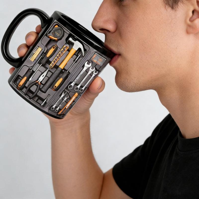 3D Toolbox Design Ceramic Coffee Mug For Mechanic Dishwasher And Microwave Safe Perfect For Daily Use