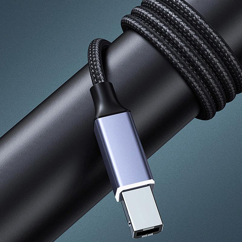Type-C/Usb To Usb B 2.0 Printer Cable Braided High Speed Data Transfer Cord For Laptop Scanner
