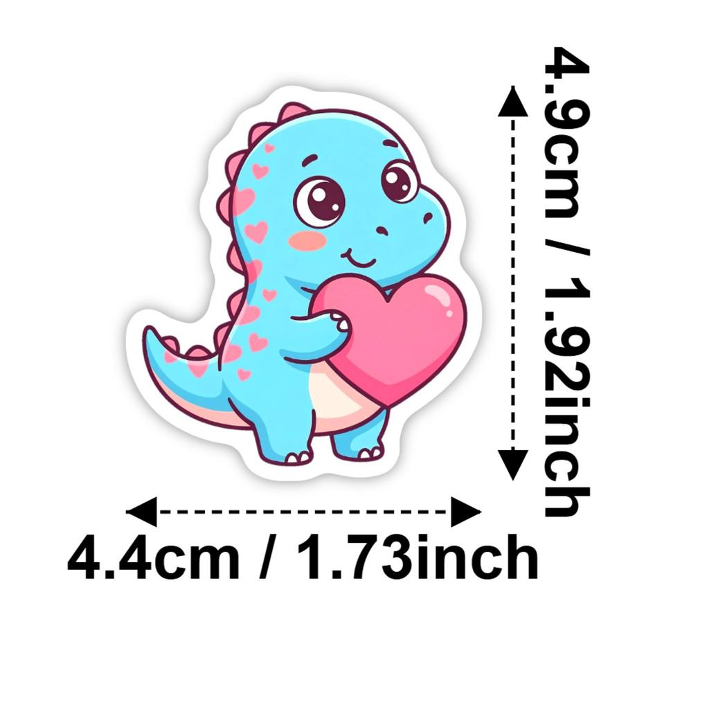 50 Cartoon Creative Cute Dinosaur Decorative Stickers Computer Desktop Guitar Skateboard Water Cup Decorative Waterproof Stickers