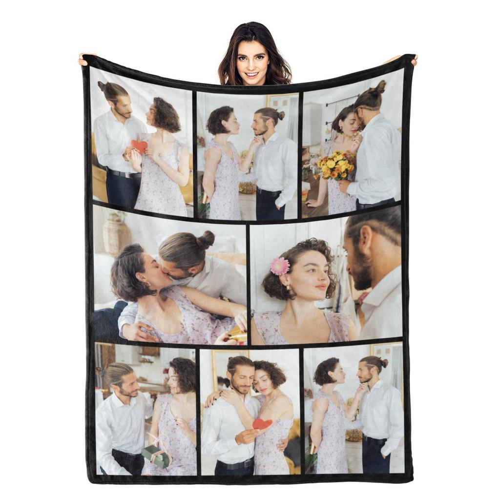 Custom Blanket Flannel Blanket Photo Flannel Blankets for Sofa or Bed Gift DIY Print On Dropshipping