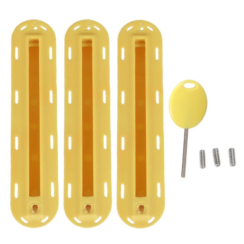 3Pcs/Set Single Fin Box Surfboard Fin Box Replacement Set with Screws Key, Surfing Screw Surfboard Surfs Fin Plugs Set
