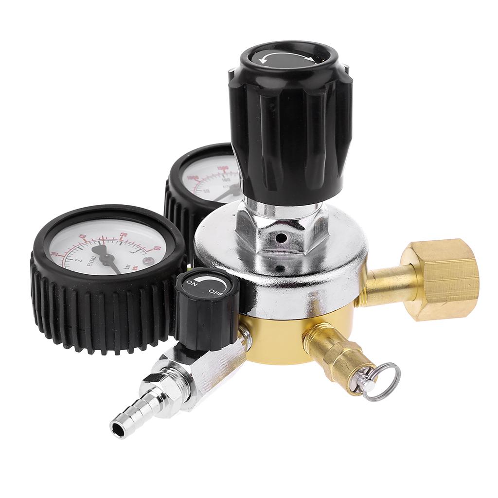 Regolatore CO2 Regolatore Fusto o Gas 0-3000PSI (Doppio Manometro) Riduttore di Anidride Carbonica