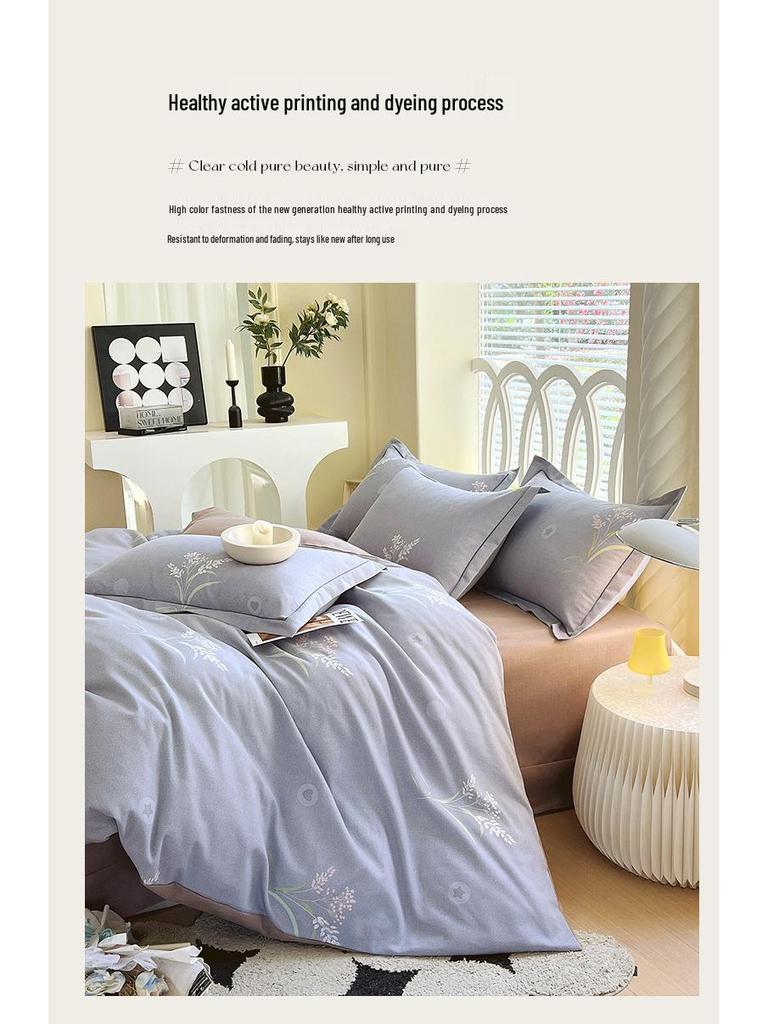 Cotton Brushed Twin Duvet Cover & Pillowcase Set for Dorms