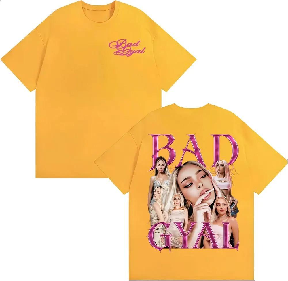 Singer Bad Gyal Vintage 90s Graphic T Shirts Unisex Women Harajuku Aesthetic Trend Tshirt Casual Loose Cotton Short Sleeve T Shirt