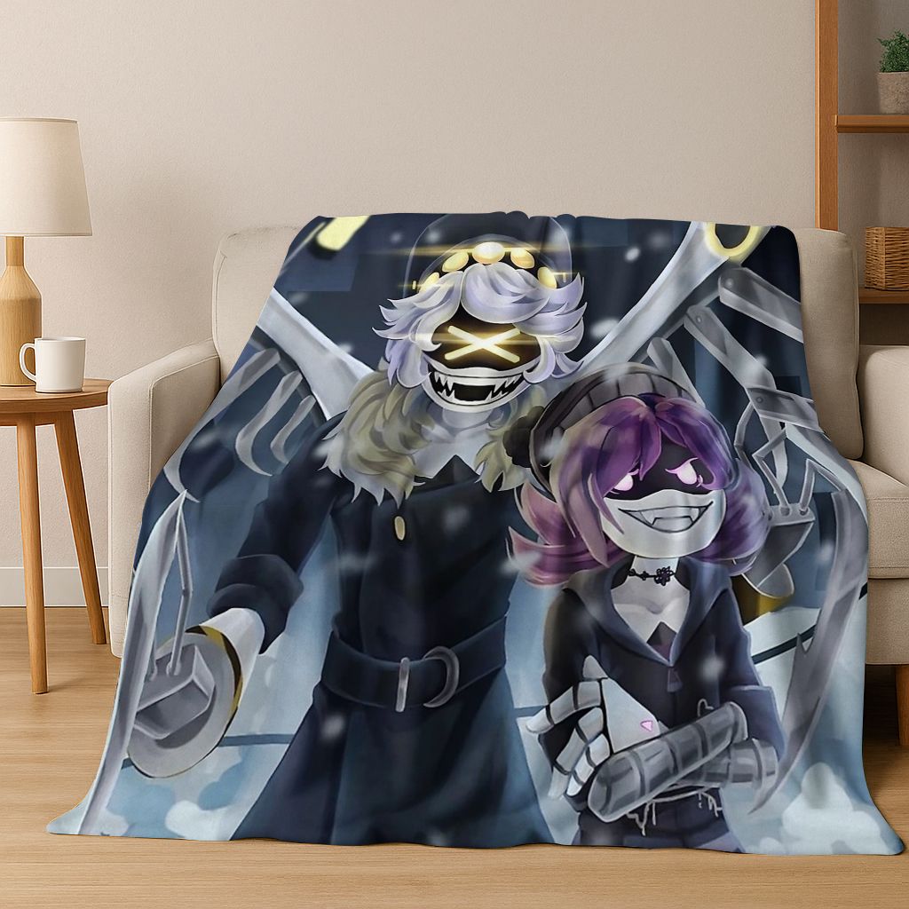 Cartoon Murder Drones Uzi Robot Art Flannel Blanket,Cozy Soft Throw Blanket for Home Bedroom Bed Sofa Picnic Cover Gift Kids