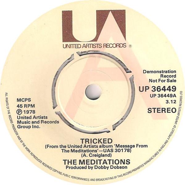 

7inch Record MEDITATIONS Tricked UP36449PROMO UNITED ARTISTS 1978 UK Reggae Ska Dub Used