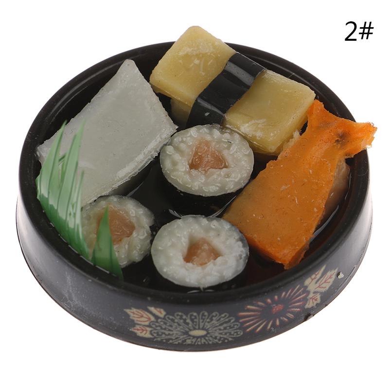 1/6 1/12 Dollhouse Kitchen Decoration Accessories, Mini Japanese Sushi Fish Ball Tempura Bento Box Set Dolls House Kitchen Toys