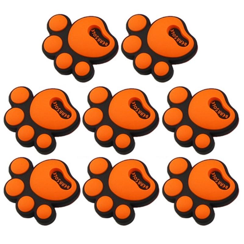 8Pcs Auto Rearview Mirror Stickers Cute Dog Paw Footprint Stickers Anti-Scratch Stickers Anti-skid Protector Stickers