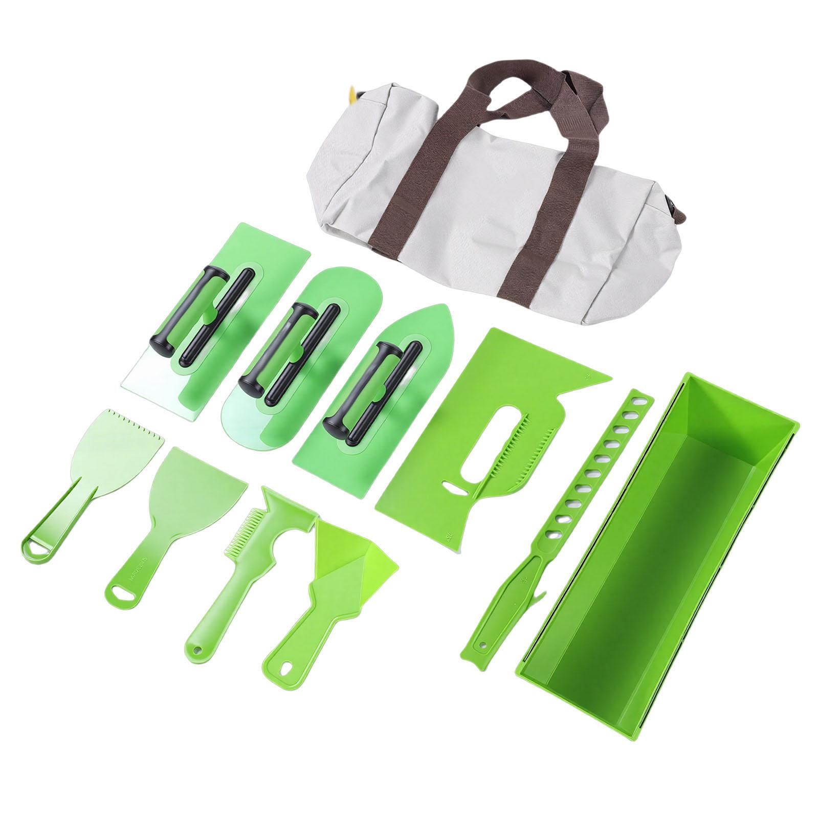 

Plastic Trowel Kit Lightweight Ergonomic Handle Round Pointed Trowels Plastering Set with Storage Bag for Wall Finishing