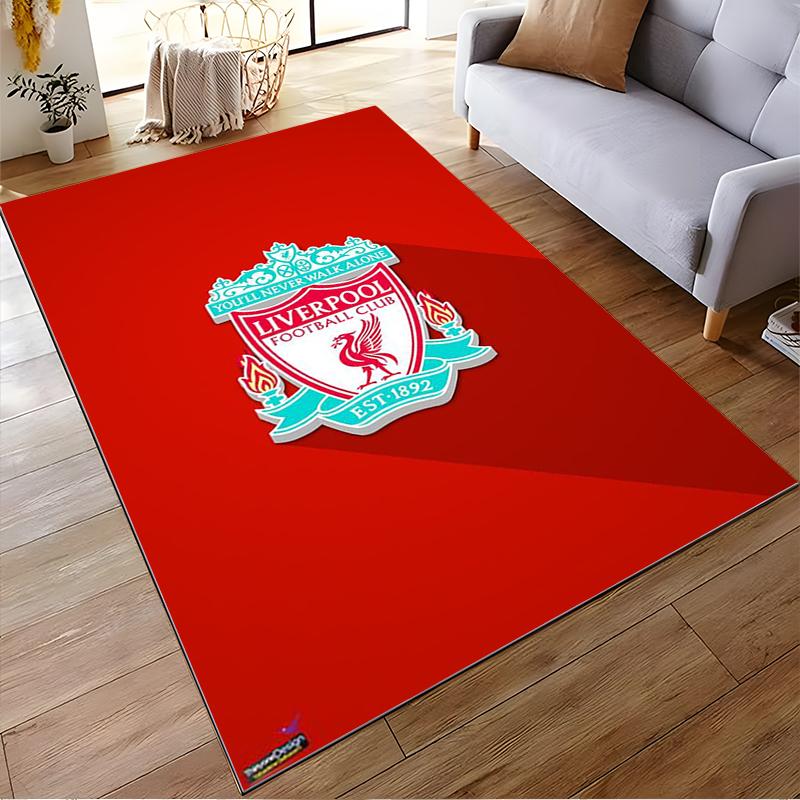 Liverpool Football Club Logo Red Design Rug Non-slip rug suitable for living room and bedroom sofas.