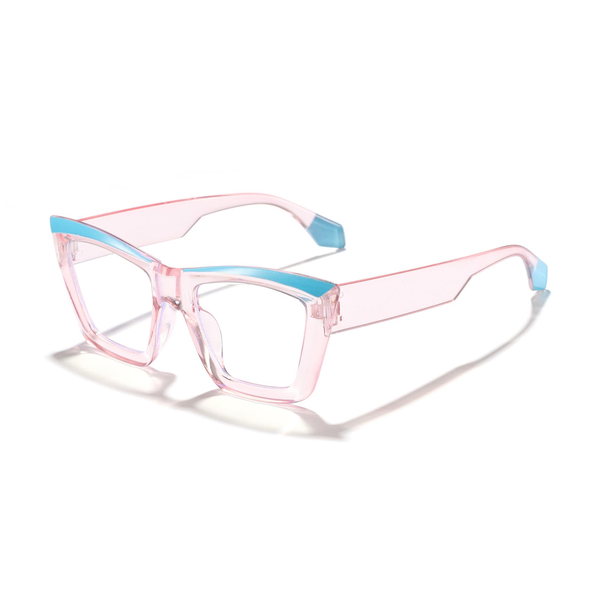 

Oversized Cat Eye Sunglasses Tortoiseshell Color Block Frame UV Protection Trendy Shades for Women & Y2K Fashion KJ091